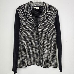 Cocogio Italy Sweater Cardigan Coat Wool Blend Tweed Sz L Quiet Luxury Classic